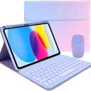 Case Keyboard for 11 inch iPad 11th (A16, 2025) / 10th Generation,Mouse and Detachable Wireless 7 Color Rainbow Backlight Magnetic Keyboard,Premium PU Leather Cover with Auto Sleep/Wake,Fantasy Ombre