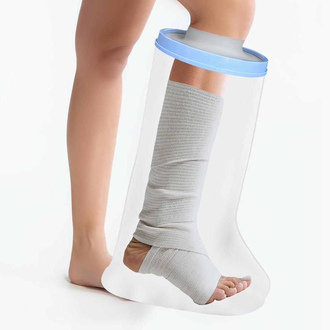 Adult Leg Cast Cover for Showering, KT2103 Waterproof Foot Shower Bandage Protector Watertight Protection to Broken Leg, Foot Bunion Surgery, Ankle Wound and Burns