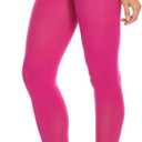 CozyWow Women's 80D Soft Opaque Tights, High Waist Solid Color Womens Tights with 30+ Colors (Pink, XL)
