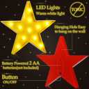 VIHOSE 6 Pcs Marquee Star Lights LED Star Signs Light up Movie Theater Decor Battery Operated Night Light for Gifts Birthday Party Home Movie Decor (Red,Black,Warm)