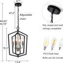 Lanhall 4-Light Dining Room Light Fixture Over Table Black Farmhouse Chandelier Metal Modern Pendant Light for Kitchen Island Dining Room Living Room Foyer Entryway-Brushed Nickel