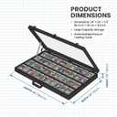 Card Display Case Aluminum Trade Show Display Case Large Portable Trading with Lock for Collectibles, Sports Cards. 34IN x 22IN - Black