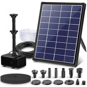 Biling 5.5W Solar Fountain Pump for Bird Bath, DIY Solar Water Pump with Double-Layer Nozzles & Dry-Run Protection 5 FT Tubing for Birdbath, Garden Ponds, Water Features