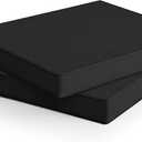 Outdoor Chair Cushions Set of 2: Waterproof & Fade Resistant Deep Seat Cushion for Patio Furniture - 24 x 24 x 3 Inch Chair Pads with Ties and Hidden Zipper - Patio Chair Cushion Replacement, Black