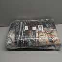 IMINROME Washable Rug 5x7 Area Rug for Living Room Vintage Large Area Rug with Non Slip Backing Retro Accent Patchwork Print Home Decor Rug Traditional Indoor Floor Carpet for Bedroom Apartment, Grey