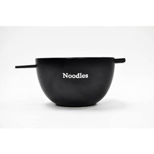 Signature Housewares Expressions Noodle Bowl with Chopsticks, Black, 26oz
