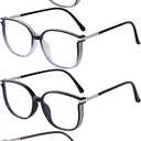 4 Pack Women's Bling Blue Light Blocking Reading Glasses, Fashion Readers with Portable Case, UV400 Protection (Mix Color a)