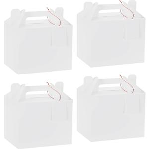 Franitis 12 Pack White Gable Gift Boxes with Gift Tags, Party Favor Treat Boxes for Wedding, Valentines, Birthday, Baby Shower, 7x5.5x5.5 Inches