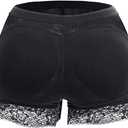 Women Butt Pads Fake Butt Lifter Shapewear Padded Panties Hip Enhancer Pads Body Shaper Tummy Control (Black, L)
