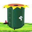 DTXFCER Collapsible Rain Barrel, Rain Water Collection Barrel with 1000D Oxford Cloth, Portable Rainwater Collection System with Spigot and Overflow Kit (42Gallons)