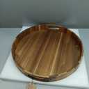 Extra Large Round Serving Tray, 20INCH, Heavy Duty Acacia Wood Trays for Big Ottoman Coffee Table Counter Giant Decorative Organizer Tray, Huge Kitchen Serveware Cheese Board Charcuterie Tray
