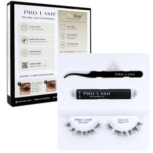 Pro Lash ProWear Mini Lash Clusters Kit - Easiest to Apply Lashes - 10-Day Cluster Eyelash Extensions - False Eyelashes Plus Adhesive and Tweezers - Classic Luxe Wispy No.15 - Black