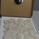 DICOFUN 10-Sheet Hexagon Peel and Stick Backsplash Tile, Beige Slate Mixed Gold Kitchen Backsplash Peel and Stick Wall Tiles