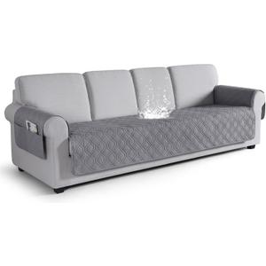 VANSOFY Couch Cover, Waterproof Sofa Covers Washable Slipcover Furniture Protector Couch Seat Covers Non-Slip Couch Cover for Dogs, Pets(Oversized Sofa, Light Gray)
