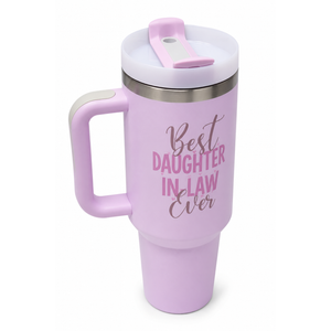 Qtencas Daughter in Law Gift Ideas, Better Than Having You Tumbler, Mother's Day Birthday Gifts for Daughter in Law from Mother Dad, 40 Oz Insulated Stainless Steel Tumbler with Handle, Purple