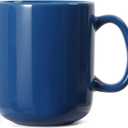 Smilatte 20 OZ Large Coffee Mug, M016 Plain Ceramic Boss Big Tea Cup with Handle for Dad Men, Blue