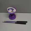 Chinese Yoyo LED Diabolo Set Includes Colorful Diabolo Toy Light up Professional Yoyo with 2 Pieces Sticks, 1 Piece String, 1 Net Bag for Fun(Purple)