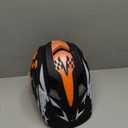 Kids Full Face Helmet Convertible Toddler Bike Helmets with Detachable Chin Guard Boys Girls 4-10 Years Skateboard Scooter Balance Bike BMX MTB Bicycle (Check Flag-Black Orange)