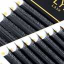 KOLYBEL W Eyelash Extension Automatic Flowering Lash Extension 5D Volume Premade Fan Lashes 0.07 C/D Curl Faux Mink Matte Black W Shaped Tips Soft Lightweight Lashes Supplies(5D-0.07-C-13mm)