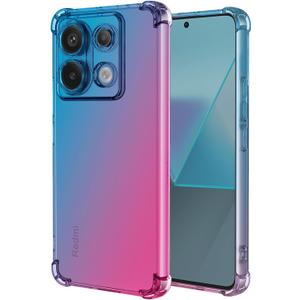 Phone Case for Redmi Note 13 Pro 5G Case, Poco X6 5G Case, Cute Clear Gradient Slim Shockproof TPU Back Phone Protective Cover for Xiaomi Redmi Note 13 Pro 5G Blue/Pink