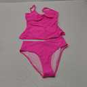 Holipick Strapless Tankini Swimsuits for Women Tummy Control Bathing Suits Twist Bandeau Tankini Top with Bikini Bottoms
 Pink L