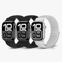 Nylon Sport Bands Compatible with Apple Watch Band 41mm 40mm 38mm Women Men, Adjustable Sport Solo Loop Bands for iWatch Series 10 9 8 7 6 5 4 3 SE Ultra 2 1, 3 Pack