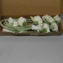 6PCS White Poppy Artificial Flowers 30 Heads Faux Poppy Flowers 26.77in Silk Flowers with Long Flocking Stems for Wedding Party Home Office Decoration(White)