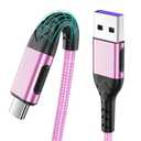 Durcord USB C Cable,2Pack 10ft Fast USB Type C Charging Cable for Android/Phone/Pad/Laptop, Type C Charger Braided USB Cable Compatible with iPhone 15 Pro/Plus/Max/Android/Phone/Pad Rose Gold (Pink)
