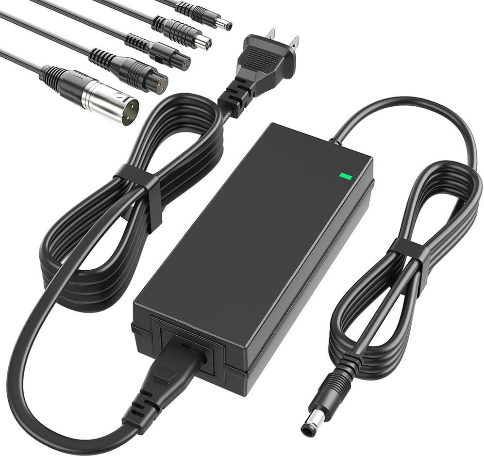 42V 2A Power Adapter with 6-in-1 Connectors for 36V Lithium Battery Fast Charger Replacement,for Sports Mod,Pocket Mod,Jetson,Razor,Bird,Segway,Swagtron,Gotrax