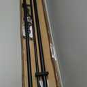Heavy Duty Double Curtain Rods With Cylindrical Cap Finials 36 to 72" Telescoping 1 Inch Diameter Front and 5/8 Inch Diameter Back Window Drapery Rods, Matte Black