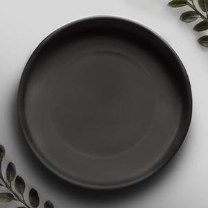 Willowy 9 Inch Black Ceramic Pot Saucer - Drainage Tray for 6, 7, 8 Inch Planters + More Sizes (9" (1 Pack))