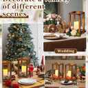 Huquary 8 Pcs Wooden Wedding Lantern Centerpiece for Table Decoration Includes 4 Farmhouse Candle Holder and 4 Flameless Decorative LED Candles for Rustic Home Wedding Decor(Dark Brown)