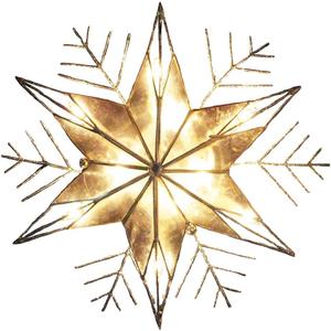 Kurt Adler 10-Light Capiz and Wire Snowflake Christmas Treetop, 10-Inch, Silver