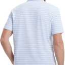 Rouen Men's Polo Shirts Short Sleeve Dry Fit Performance Wicking Moisture Causal Striped Collared Golf Shirts for Men (XXL)