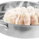 Housoutil Big Hole Colander with Handle, Stainless Steel hole Colander Strainer, Kitchen Steamer for Spaghetti, Noodles, Vegetables and Fruits