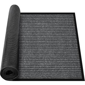 MYFAMIREA Commercial Floor Mat 4' x 6' Extra Large Front Door Industrial Rug Heavy Duty Brush Step Entrance Mat Weather Utility Rug with Non Slip Rubber Backing Low Profile for Entryway, Charcoal Grey