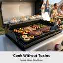 Utheer Reversible Griddle Kit, 19.5 x 10.5 Inch Ceramic Cast Iron Flat Top | Includes 5-piece scratch-safe nylon tools, double-sided cooking surface for stovetop, gas grill, BBQ and camping