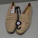 SMNY Faux Suede Almond-Toe Penny Loafers - Sand, 8