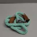Mile High Life Dog Leash, Braided Cotton Rope Leashes with Leather Tailor Tip with Leather Tip - Heavy Duty Metal Clasp, 4FT, 1/2" Thick - Wedding, Walking Leash for Medium Large Dogs(Green)