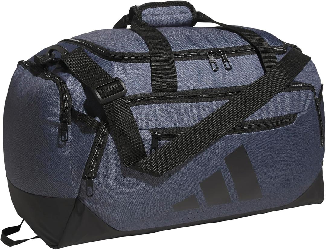 adidas Defender 5.0 Duffel, Durable Travel Gym Sports Bag for Men and Women (Twill Onix Grey/Black)