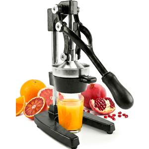 Eurolux Ultra-Premium Cast Iron Juicer | Extra-Large, Heavy Duty, Commercial Grade, Stainless Steel Manual Hand Press Citrus Squeezer For Fresh Orange Juice, Pomegranate, Lemon, and Much More (Black)