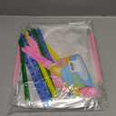 Zoketriton 24 Sets Easter Gift Basket Empty with Cellophane Bags, Bunny Cardboard Gift Basket Bulk with Pull Bows Ribbons to Fill for Spring Easter Gift Wrapping Storage Birthday Party Decor (Pink blue)