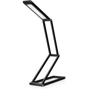 kwmobile Foldable LED Desk Lamp - Folding Portable USB Table Light with 3 Brightness Settings - for Home, Reading, Studying, Work, Travel - Black