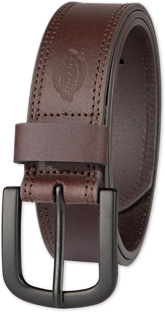 Dickies Men's Genuine Leather Work Casual Belt, 38/95 (Brown)