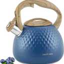 Tea Kettle,2.5 Quart Stovetop Tea Kettles Loud Whistle,Food Grade Stainless Steel Water kettles for Stove Top with Anti-hot Ergonomic Handle,Suitable for All Heat Sources (Navy Blue)
