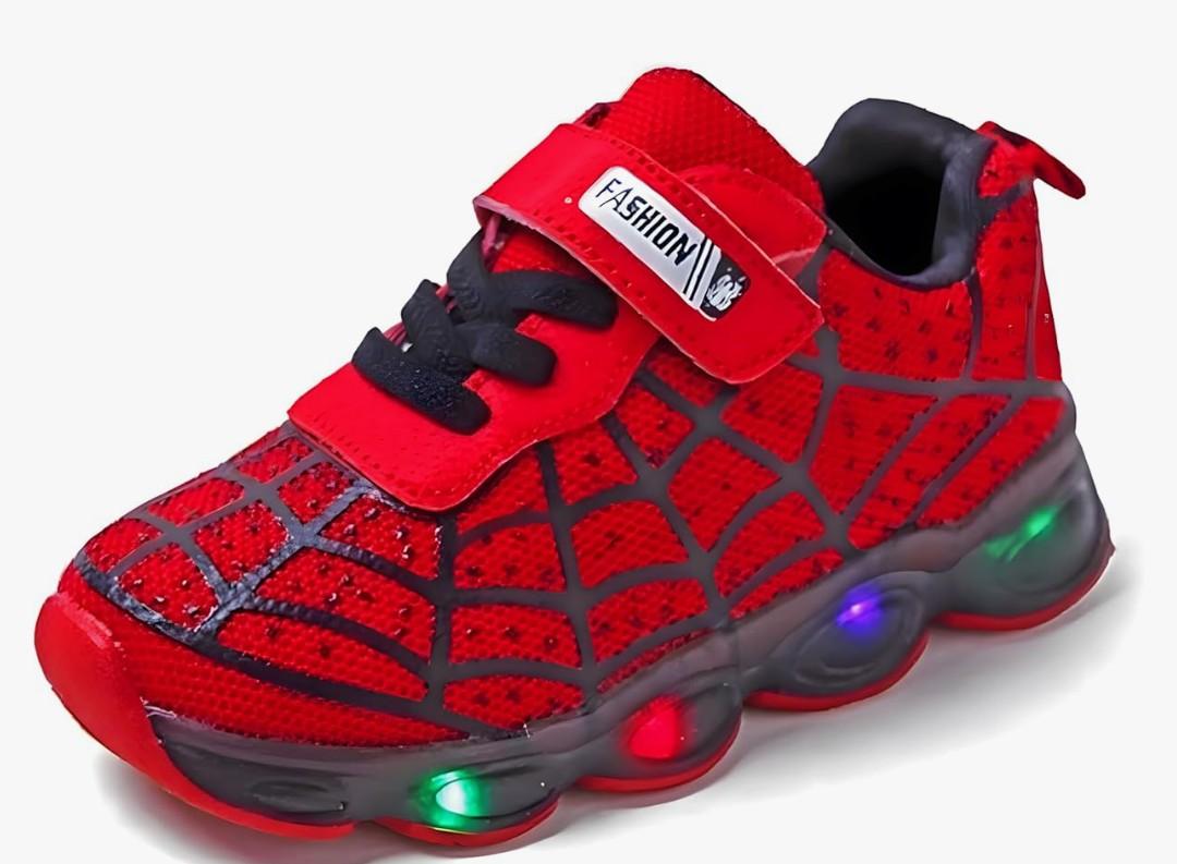 RAYCHY Children's Casual Shoes Boys Breathable Non-Slip Light Sneakers Unisex Luminous Sneakers for Girls Sport Running Shoes, 27