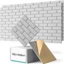 Soundproof Wall Panels Self-adhesive, 18 Pack Acoustic Panels Sound Absorbing Panel High Density Brick Wall Panel for Walls, Office,Reccording Studio, Ceiling 12" X 12" X 0.4" Gray