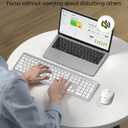 seenda Wireless Keyboard and Mouse Combo for Windows PC, Laptop, Mac, iPad, Bluetooth & 2.4G 3-Device Multi-Connection, Ultra Slim Full Size Quiet Keyboard, Adjustable DPI Mouse, Silver