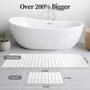 THMINS Long Diatomaceous Earth Stone Bath Mat, 60x20 inch Roll Out Stone Bath Runner, Foldable Bathroom Runner Mat Rugs, Super Absorbent, Quick-Drying, Non-Slip, Space-Saving, Easy to Clean, 59.8x19.7''
