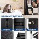 Mavivegue Clothes Organizer with 4 Hanging Rods, Portable Closet Wardrobe, Non-Woven Fabric Cover, Large Capacity Storage for Bedroom and Living Room,Black, 67" W x 17" D x 67" H